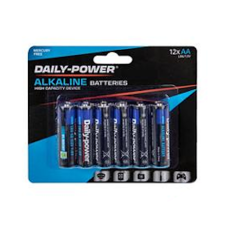 Pack of 12 Alkaline Batteries - Size AA 